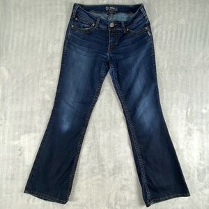 Silver Suki Blue Jeans Sz W30/L30 Bootcut Factory Fade Well Worn Super Soft
